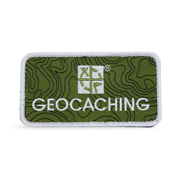 Emblema Geocaching verde com velcro